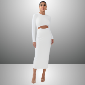 Vestido Paloma Em Malha Off White