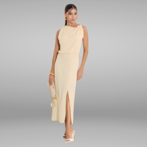 Vestido Márvi Com Fenda em Crepe