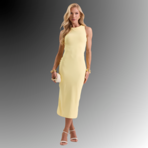Vestido Oriana Midi em Malha Encorpada