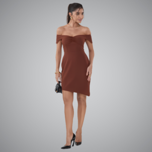 Vestido Thauane em Alfaiataria - Marrom