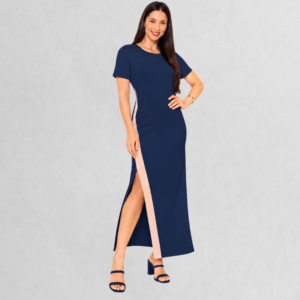 Vestido Filomena Midi em Malha Premium Marinho